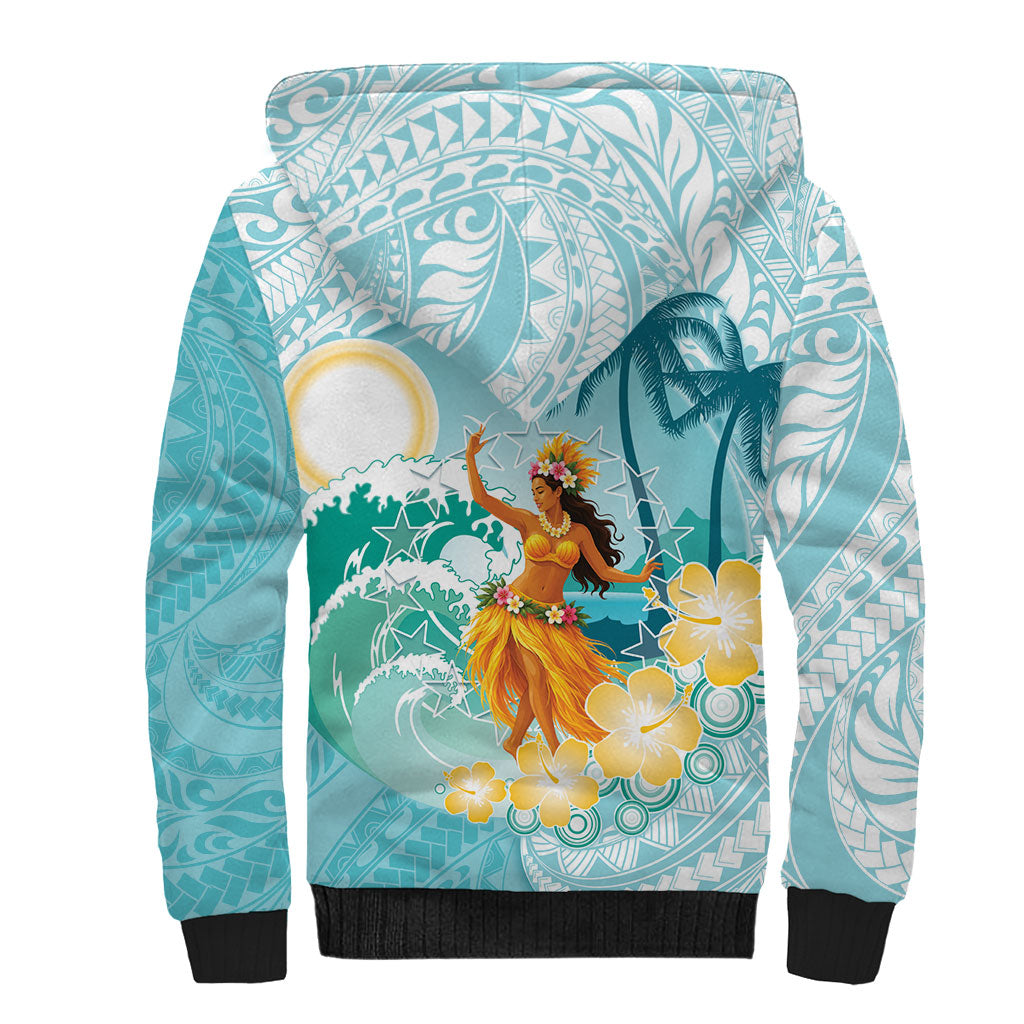 Ura Cook Islands Sherpa Hoodie Kuki 'Airani Traditional Dance Tropical Vibes LT14 - Polynesian Pride