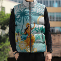 Ura Cook Islands Sleeveless Puffer Jacket Kuki 'Airani Traditional Dance Tropical Vibes LT14 - Polynesian Pride