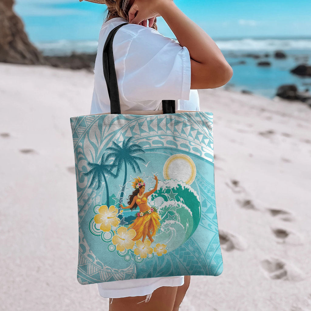 Ura Cook Islands Tote Bag Kuki 'Airani Traditional Dance Tropical Vibes LT14 - Polynesian Pride