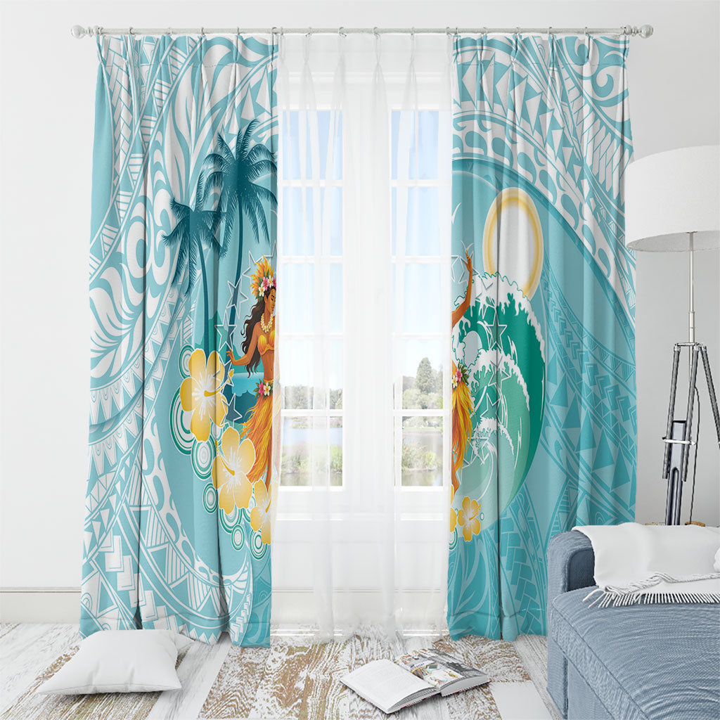 Ura Cook Islands Window Curtain Kuki 'Airani Traditional Dance Tropical Vibes LT14 - Polynesian Pride