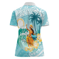 Ura Cook Islands Women Polo Shirt Kuki 'Airani Traditional Dance Tropical Vibes LT14 - Polynesian Pride