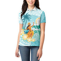 Ura Cook Islands Women Polo Shirt Kuki 'Airani Traditional Dance Tropical Vibes LT14 - Polynesian Pride