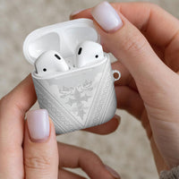 Peniamina Gospel Day Niue AirPods Case Cross Dove Hiapo Pattern White LT14 - Polynesian Pride