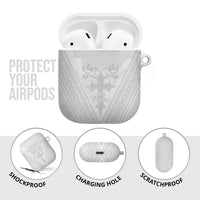 Peniamina Gospel Day Niue AirPods Case Cross Dove Hiapo Pattern White LT14 - Polynesian Pride