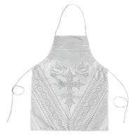 Peniamina Gospel Day Niue Apron Cross Dove Hiapo Pattern White LT14 White - Polynesian Pride