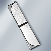 Peniamina Gospel Day Niue Auto Sun Shade Cross Dove Hiapo Pattern White LT14 - Polynesian Pride