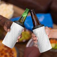 Peniamina Gospel Day Niue 4 in 1 Can Cooler Tumbler Cross Dove Hiapo Pattern White LT14 - Polynesian Pride