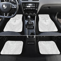 Peniamina Gospel Day Niue Car Mats Cross Dove Hiapo Pattern White LT14 Set 4pcs White - Polynesian Pride