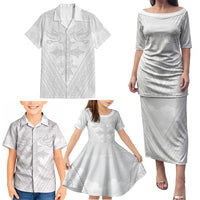 Peniamina Gospel Day Niue Family Matching Puletasi and Hawaiian Shirt Cross Dove Hiapo Pattern White LT14 - Polynesian Pride