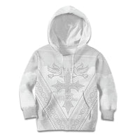Peniamina Gospel Day Niue Kid Hoodie Cross Dove Hiapo Pattern White LT14 Hoodie White - Polynesian Pride