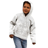 Peniamina Gospel Day Niue Kid Hoodie Cross Dove Hiapo Pattern White LT14 - Polynesian Pride