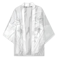 Peniamina Gospel Day Niue Kimono Cross Dove Hiapo Pattern White