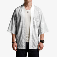 Peniamina Gospel Day Niue Kimono Cross Dove Hiapo Pattern White
