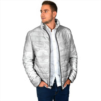 Peniamina Gospel Day Niue Padded Jacket Cross Dove Hiapo Pattern White LT14 - Polynesian Pride