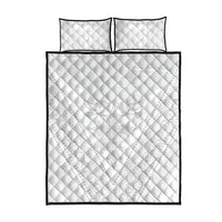 Peniamina Gospel Day Niue Quilt Bed Set Cross Dove Hiapo Pattern White LT14 - Polynesian Pride