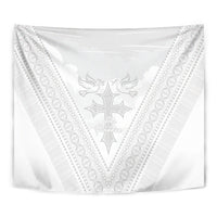 Peniamina Gospel Day Niue Tapestry Cross Dove Hiapo Pattern White LT14 - Polynesian Pride
