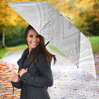 Peniamina Gospel Day Niue Umbrella Cross Dove Hiapo Pattern White LT14 - Polynesian Pride