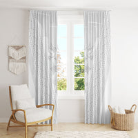 Peniamina Gospel Day Niue Window Curtain Cross Dove Hiapo Pattern White LT14 - Polynesian Pride