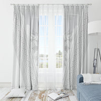Peniamina Gospel Day Niue Window Curtain Cross Dove Hiapo Pattern White LT14 - Polynesian Pride