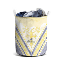 Peniamina Gospel Day Niue Laundry Basket Cross Dove Hiapo Pattern Yellow LT14 - Polynesian Pride