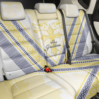 Peniamina Gospel Day Niue Back Car Seat Cover Cross Dove Hiapo Pattern Yellow LT14 - Polynesian Pride