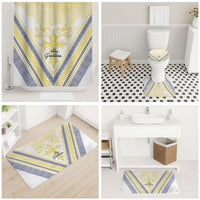 Peniamina Gospel Day Niue Bathroom Set Cross Dove Hiapo Pattern Yellow LT14 - Polynesian Pride