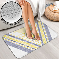 Peniamina Gospel Day Niue Bathroom Set Cross Dove Hiapo Pattern Yellow LT14 - Polynesian Pride