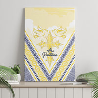 Peniamina Gospel Day Niue Canvas Wall Art Cross Dove Hiapo Pattern Yellow LT14 - Polynesian Pride