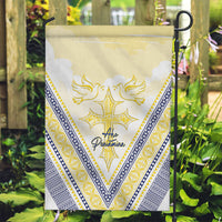 Peniamina Gospel Day Niue Garden Flag Cross Dove Hiapo Pattern Yellow LT14 Garden Flag Yellow - Polynesian Pride