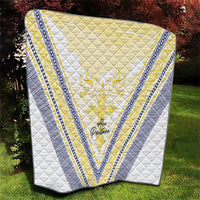 Peniamina Gospel Day Niue Quilt Cross Dove Hiapo Pattern Yellow LT14 - Polynesian Pride