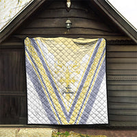 Peniamina Gospel Day Niue Quilt Cross Dove Hiapo Pattern Yellow LT14 - Polynesian Pride