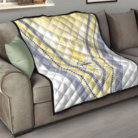 Peniamina Gospel Day Niue Quilt Cross Dove Hiapo Pattern Yellow LT14 - Polynesian Pride