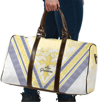 Peniamina Gospel Day Niue Travel Bag Cross Dove Hiapo Pattern Yellow LT14 - Polynesian Pride