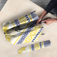 Peniamina Gospel Day Niue Umbrella Cross Dove Hiapo Pattern Yellow LT14 - Polynesian Pride