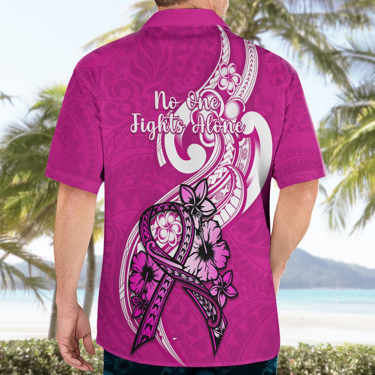 Polynesia Breast Cancer Awareness Hawaiian Shirt Think Pink Polynesian Ribbon White Version LT14 - Polynesian Pride