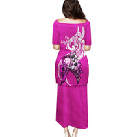 Polynesia Breast Cancer Awareness Puletasi Think Pink Polynesian Ribbon White Version LT14 - Polynesian Pride