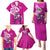 Personalised Polynesia Breast Cancer Awareness Family Matching Puletasi Dress and Hawaiian Shirt Think Pink Polynesian Ribbon White Version LT14 - Polynesian Pride