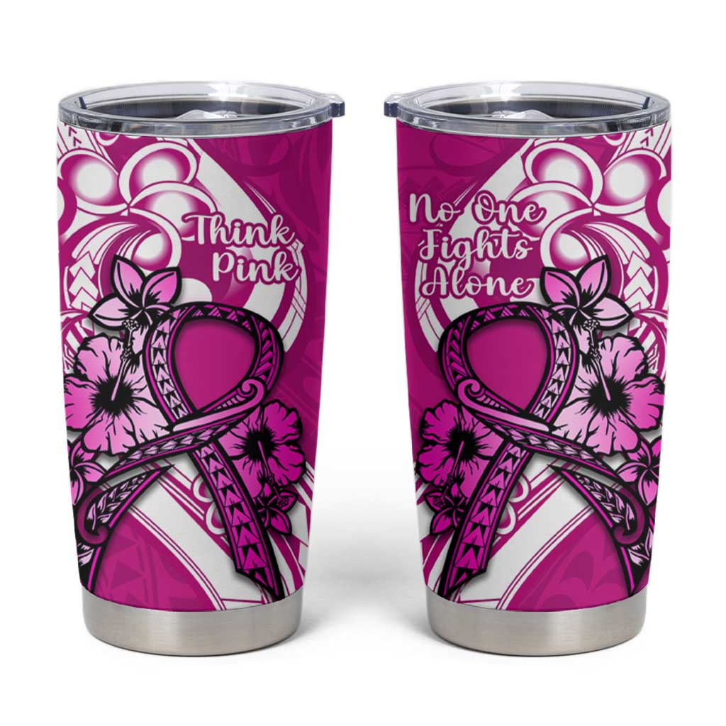 Polynesia Breast Cancer Awareness Tumbler Cup Think Pink Polynesian Ribbon White Version LT14 Pink - Polynesian Pride