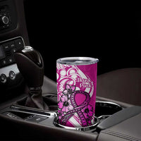 Polynesia Breast Cancer Awareness Tumbler Cup Think Pink Polynesian Ribbon White Version LT14 - Polynesian Pride