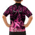 Presonalised Tonga Breast Cancer Awareness Family Matching Off Shoulder Short Dress and Hawaiian Shirt Pink Ribbon Brave Strong Warrior Tongan Ngatu Pattern LT14 - Polynesian Pride