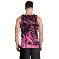 Presonalised Tonga Breast Cancer Awareness Men Tank Top Pink Ribbon Brave Strong Warrior Tongan Ngatu Pattern LT14 - Polynesian Pride