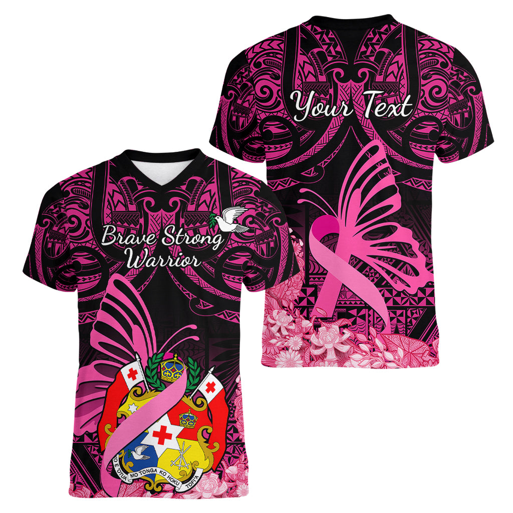 presonalised-tonga-breast-cancer-awareness-women-v-neck-t-shirt-pink-ribbon-brave-strong-warrior-tongan-ngatu-pattern