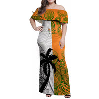 fiji-and-australia-rugby-family-matching-off-shoulder-maxi-dress-and-hawaiian-shirt-2023-world-cup-aboriginal-mix-tapa-pattern