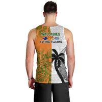Fiji And Australia Rugby Men Tank Top 2023 World Cup Aboriginal Mix Tapa Pattern LT14 - Polynesian Pride