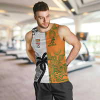 Custom Fiji And Australia Rugby Men Tank Top 2023 World Cup Aboriginal Mix Tapa Pattern LT14 - Polynesian Pride