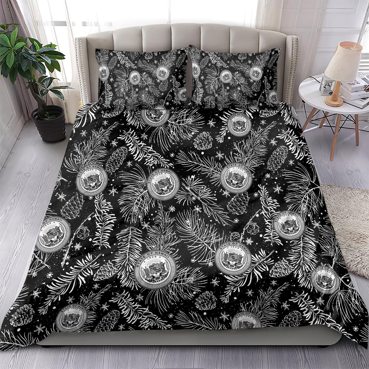 Hawaii Christmas Bedding Set Tropical Style With Coat Of Arms LT14 - Polynesian Pride