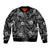 Hawaii Christmas Bomber Jacket Tropical Style With Coat Of Arms LT14 Unisex Black - Polynesian Pride