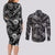 Hawaii Christmas Couples Matching Long Sleeve Bodycon Dress and Long Sleeve Button Shirt Tropical Style With Coat Of Arms LT14 - Polynesian Pride