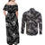 Hawaii Christmas Couples Matching Off Shoulder Maxi Dress and Long Sleeve Button Shirt Tropical Style With Coat Of Arms LT14 - Polynesian Pride
