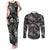 Hawaii Christmas Couples Matching Tank Maxi Dress and Long Sleeve Button Shirt Tropical Style With Coat Of Arms LT14 Black - Polynesian Pride